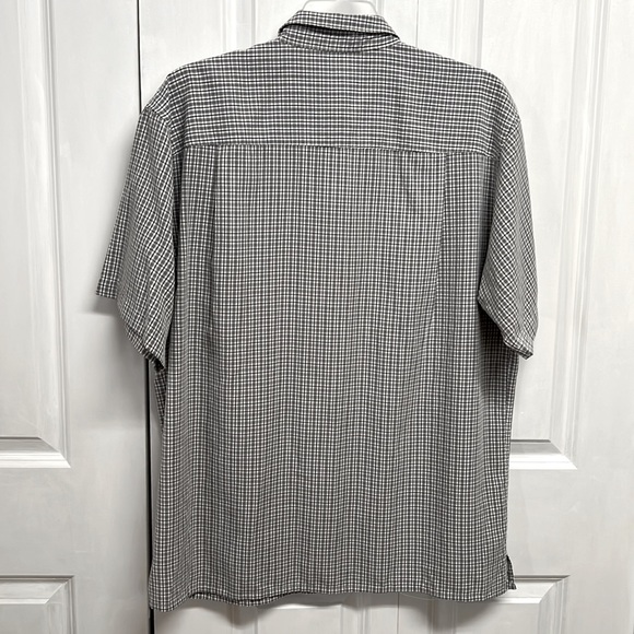 Alfani Black White Plaid Pocket Short Sleeve Shirt Size L - Picture 5 of 7